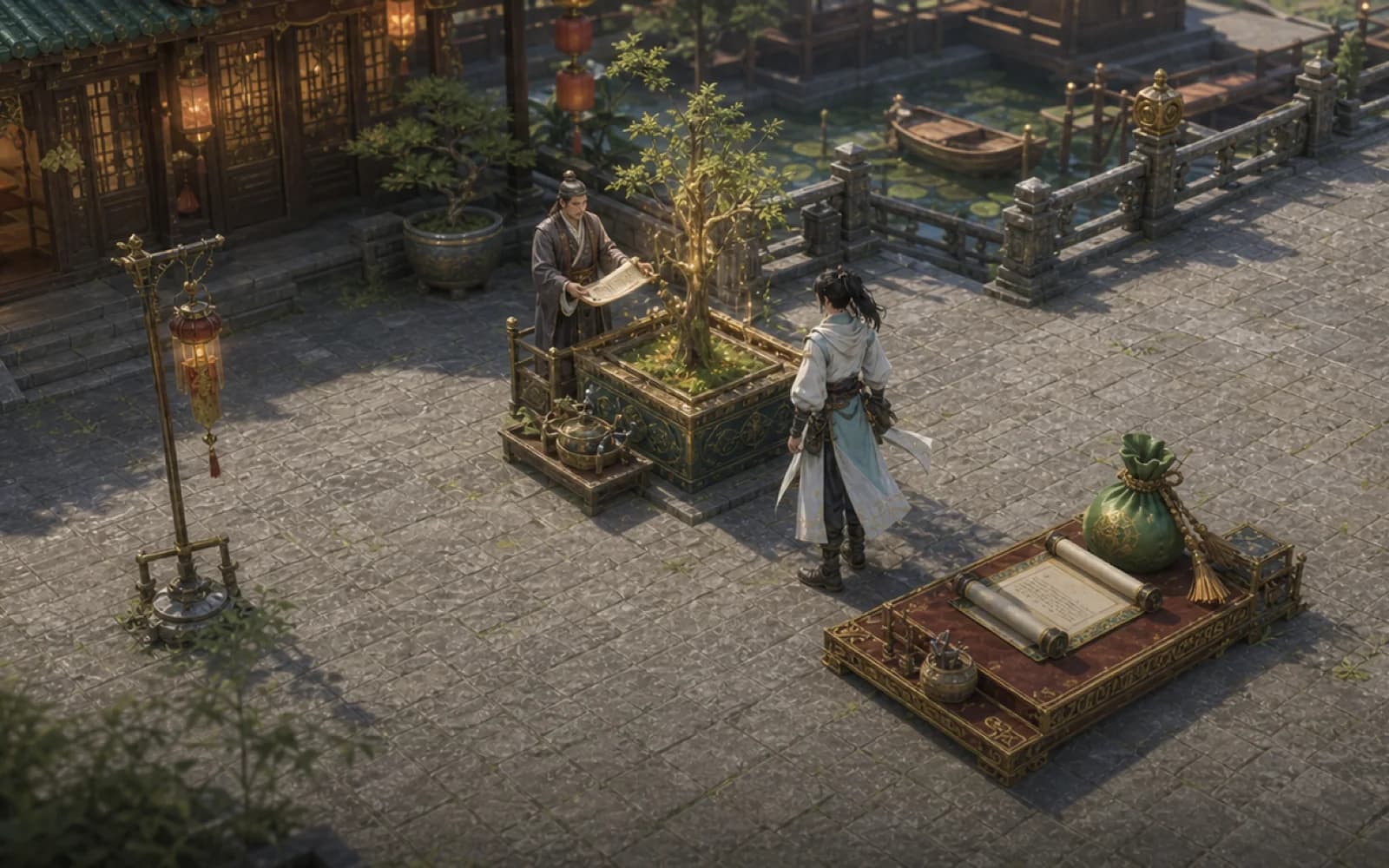 Wuling Messenger and a hero tending a Prajna Tree