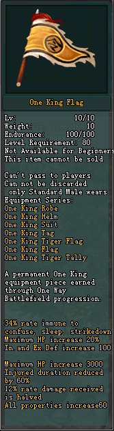 Full unenhanced in-game tooltip for One King Flag